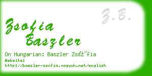 zsofia baszler business card